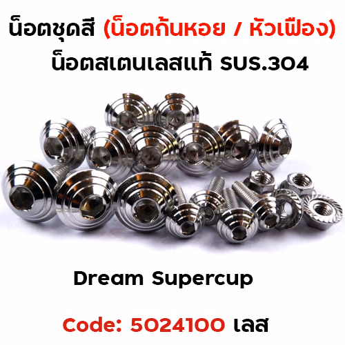 น็อตชุดสี Dream Supercub - ก้นหอย เลส (17ตัว)
