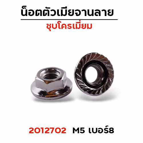 ตัวเมีย (เหล็ก)จานลาย #8 (M5) 100ตัว