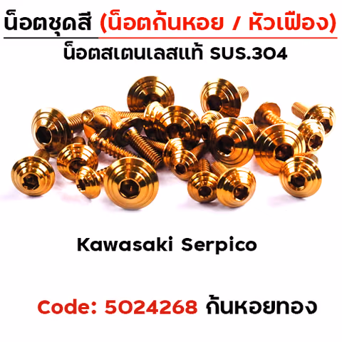 น็อตชุดสี Serpico - ก้นหอย - ทอง (29ตัว) — 
