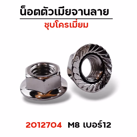 ตัวเมีย (เหล็ก)จานลาย #12 (M8) 100ตัว — 
