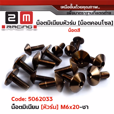 น็อตมิเนียม หัวร่ม 6*20 - ชา — 