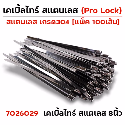 เคเบิ้ลไทร์ สแตนเลส เกรด304 - 8 นิ้ว — 