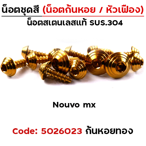 น็อตชุดสี Nouvo Mx (2004-2009) - ก้นหอย ทอง (33ตัว)