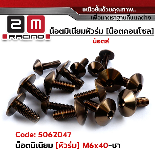 น็อตมิเนียม หัวร่ม 6*40 - ชา