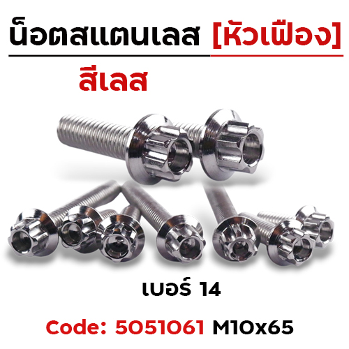 น็อตหัวเฟืองเลส 10*65 [แพ็ค 20ตัว]
