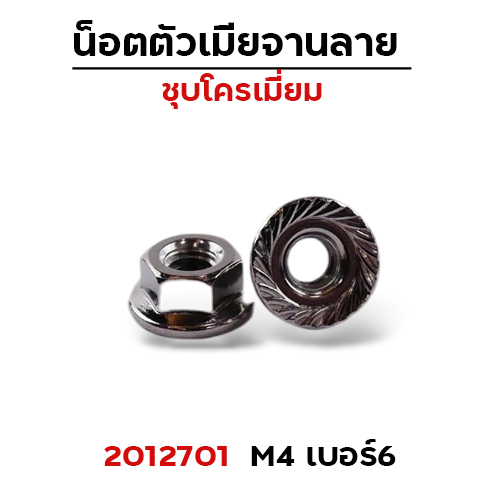 ตัวเมีย (เหล็ก)จานลาย #6 (M4) 100ตัว