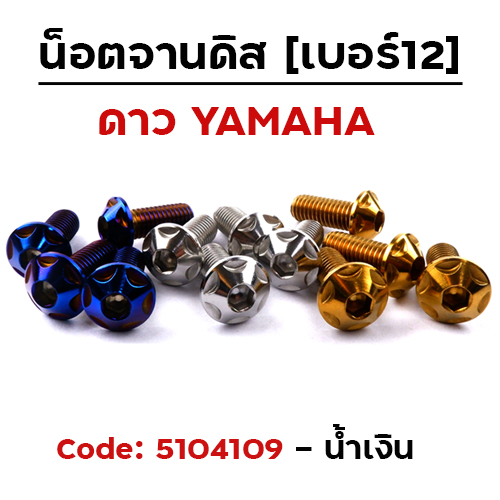 น็อตจานดิส หัวดาว (แพ็ค 20ตัว) YAMAMHA เบอร์ 12 - น้ำเงิน